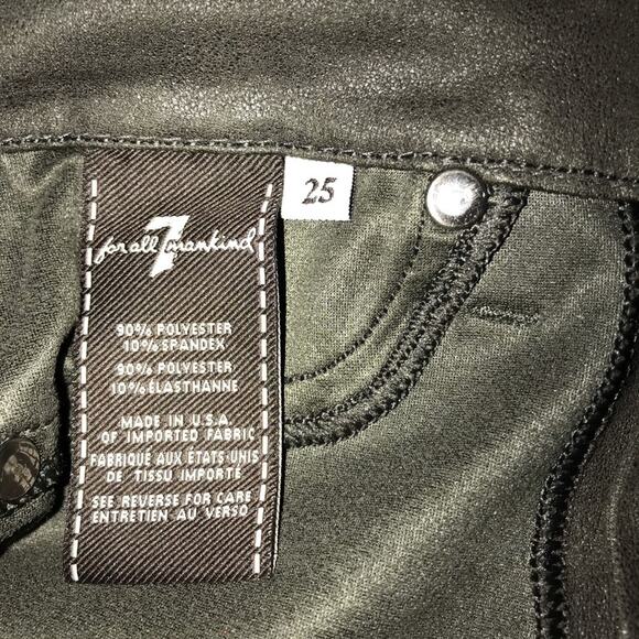 7 for All Mankind High Waisted Brown Faux Suede 25 - Picture 6 of 7